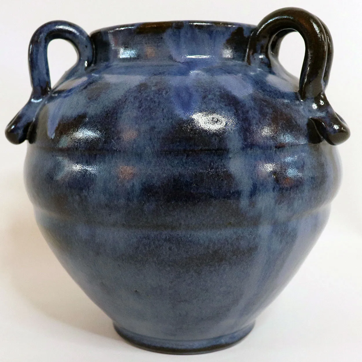 American North Carolina C.B. Craven for Teague Pottery Stoneware Blue Vase