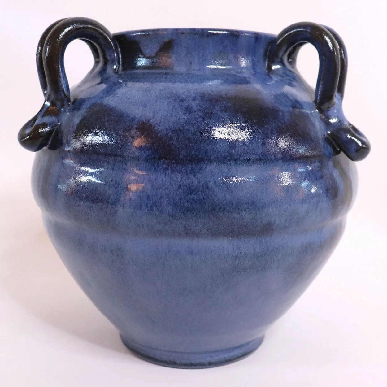 American North Carolina C.B. Craven for Teague Pottery Stoneware Blue Vase