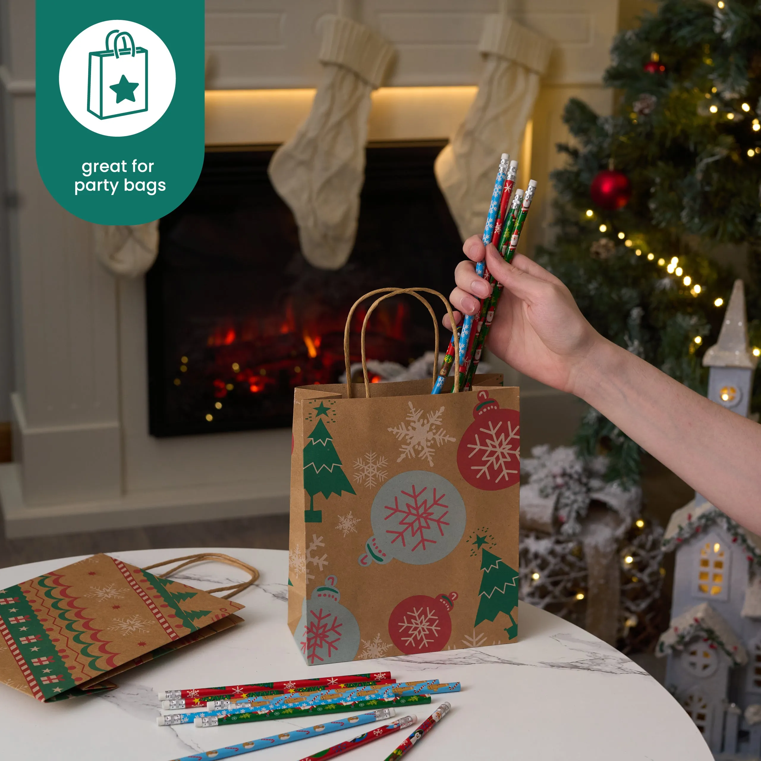 Assorted Festive Christmas Pencils