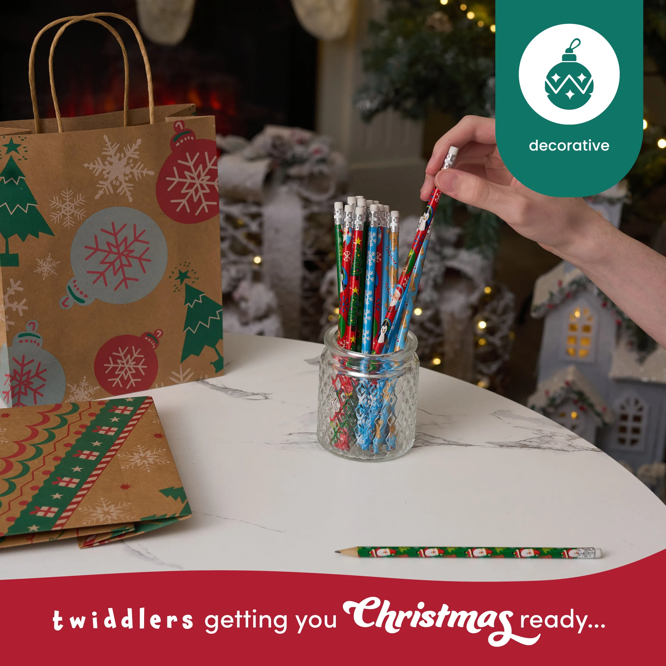Assorted Festive Christmas Pencils