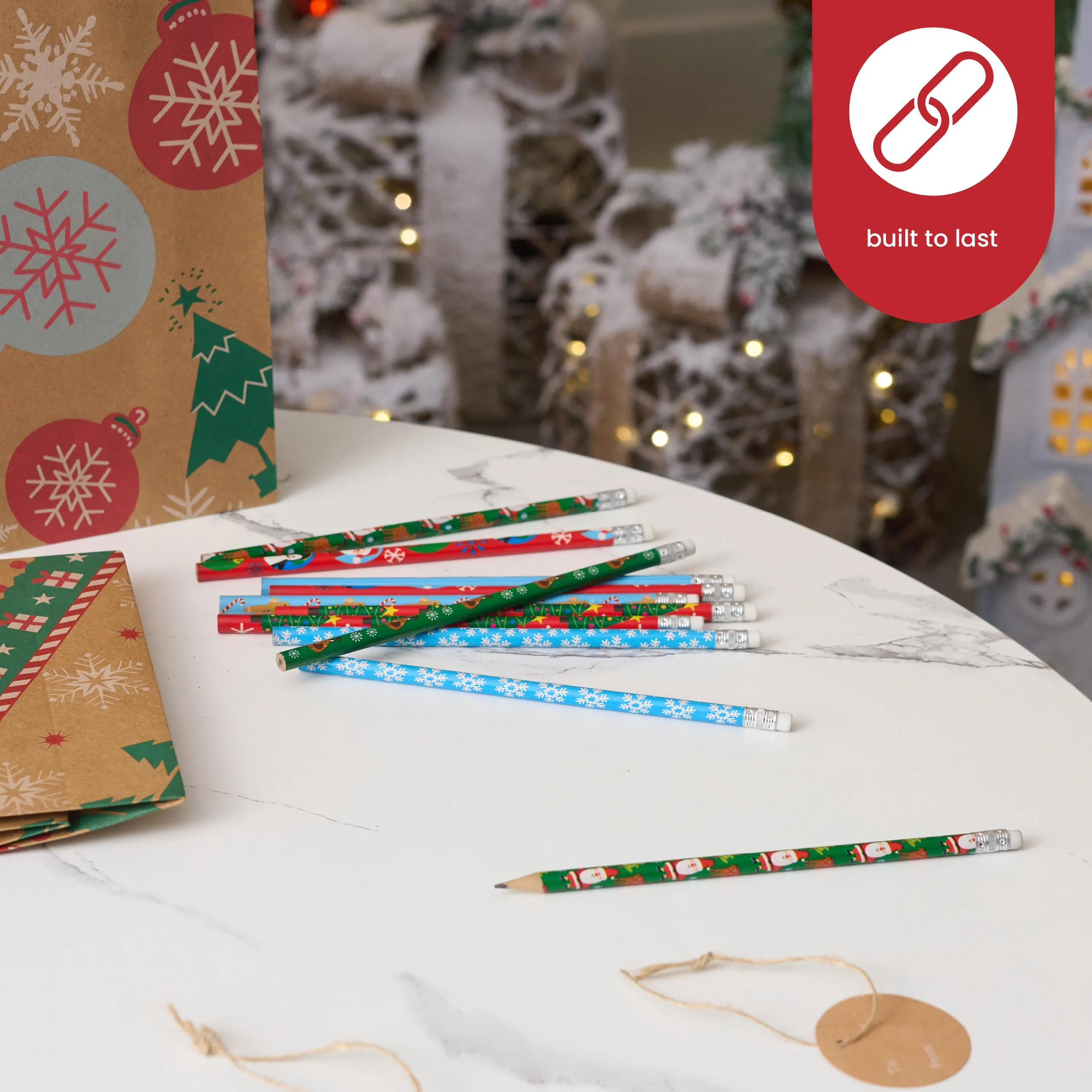 Assorted Festive Christmas Pencils