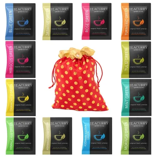 Assorted Green Tea Bags - Premium Green Tea Bags (12 Teas)