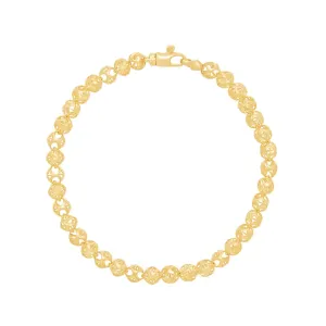 Athena 19cm Beaded Chain Bracelet in 9ct Yellow Gold