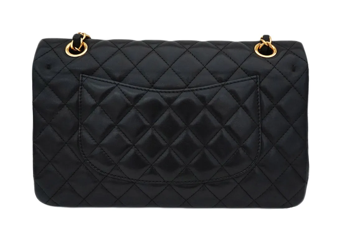 Authentic Chanel Black Lambskin 2.55 10” Double Flapover