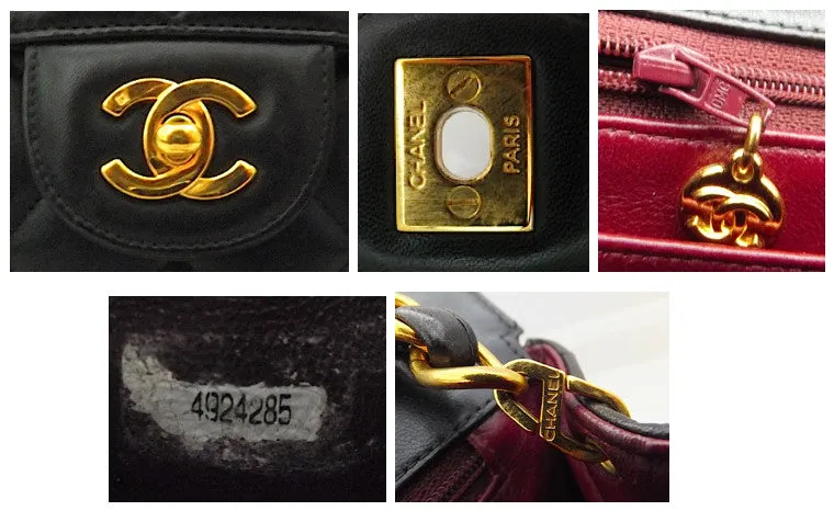 Authentic Chanel Vintage Black 2.55 Jumbo Flapover