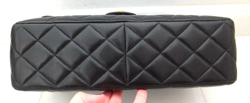 Authentic Chanel Vintage Black 2.55 Jumbo Flapover