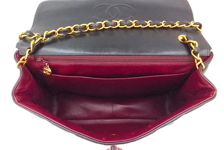 Authentic Chanel Vintage Black 2.55 Jumbo Flapover