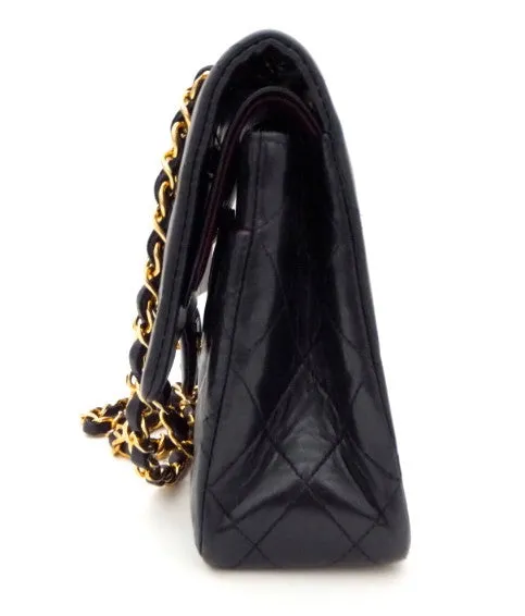 Authentic Chanel Vintage Black Lambskin 2.55 10” Flapover