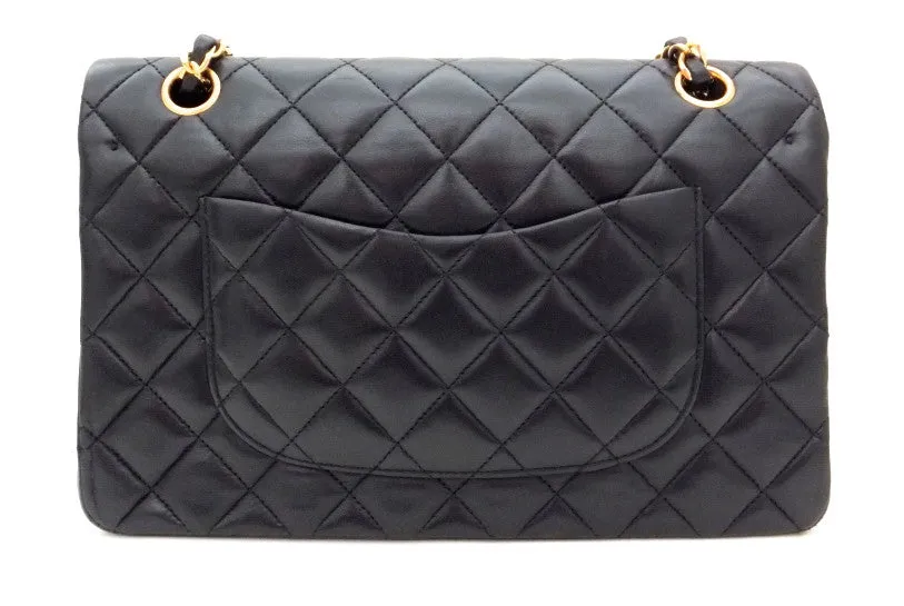 Authentic Chanel Vintage Black Lambskin 2.55 10” Flapover