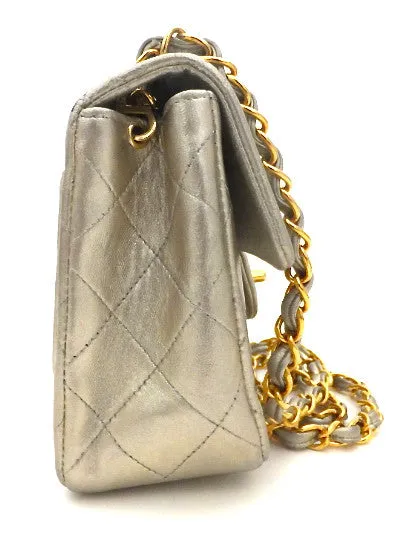 Authentic Chanel Vintage Gold Mini 2.55 Flapover
