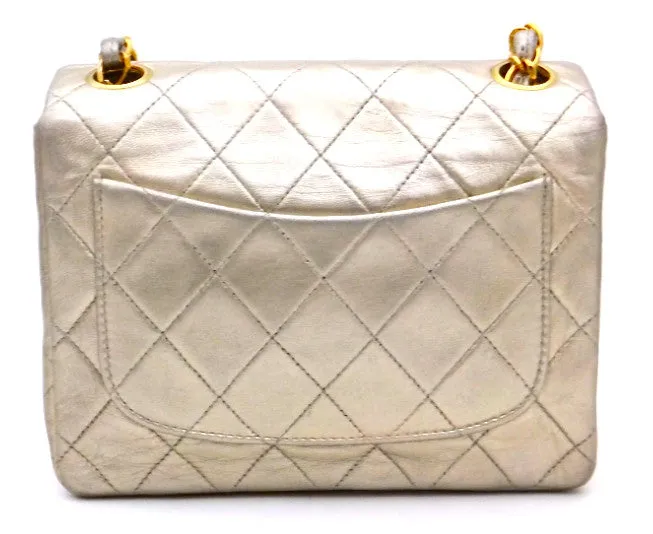 Authentic Chanel Vintage Gold Mini 2.55 Flapover