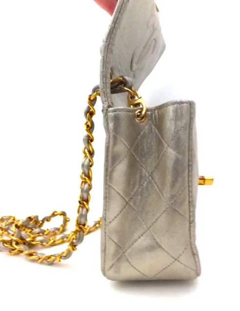 Authentic Chanel Vintage Gold Mini 2.55 Flapover
