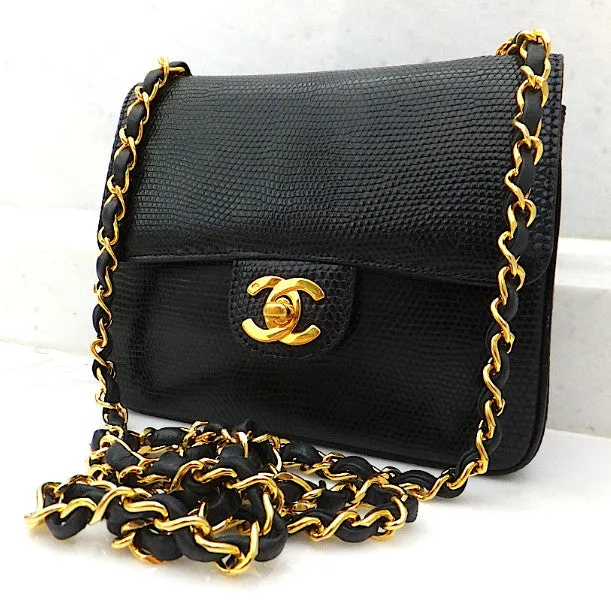 Authentic Chanel VNTG MINI 2.55 LIZARD Flapover