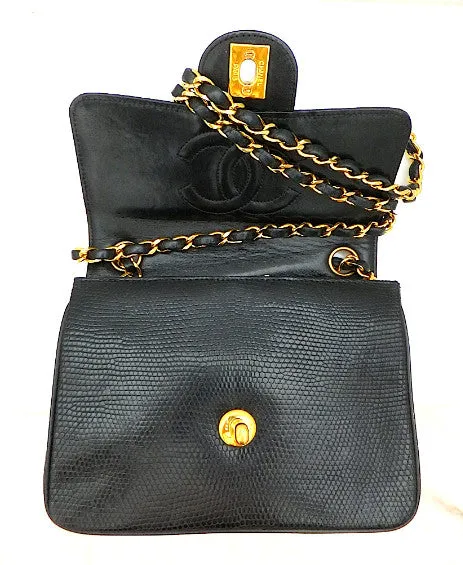 Authentic Chanel VNTG MINI 2.55 LIZARD Flapover