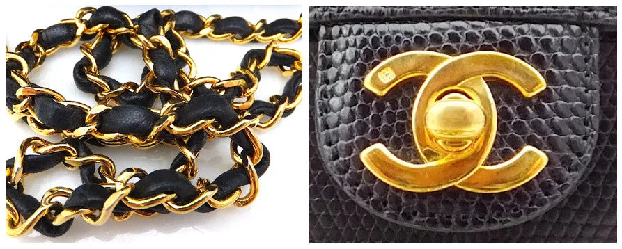 Authentic Chanel VNTG MINI 2.55 LIZARD Flapover