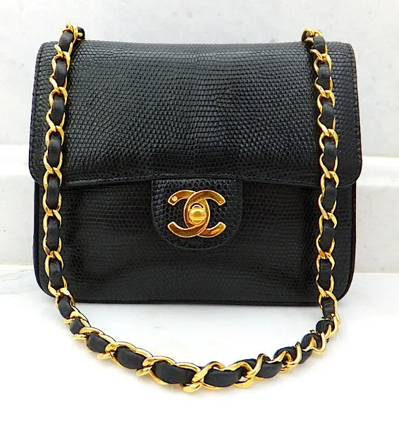 Authentic Chanel VNTG MINI 2.55 LIZARD Flapover