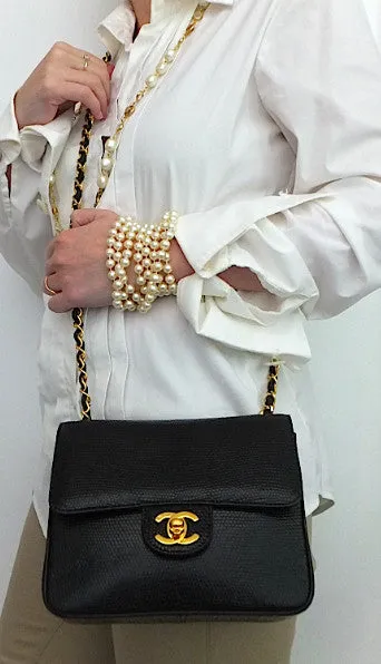 Authentic Chanel VNTG MINI 2.55 LIZARD Flapover