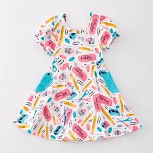 Back to School "Cute School Supplies" Playwear Dress