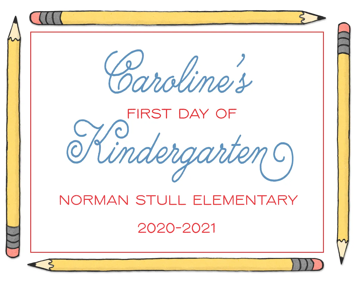 Back to School Sign-Large Pencils