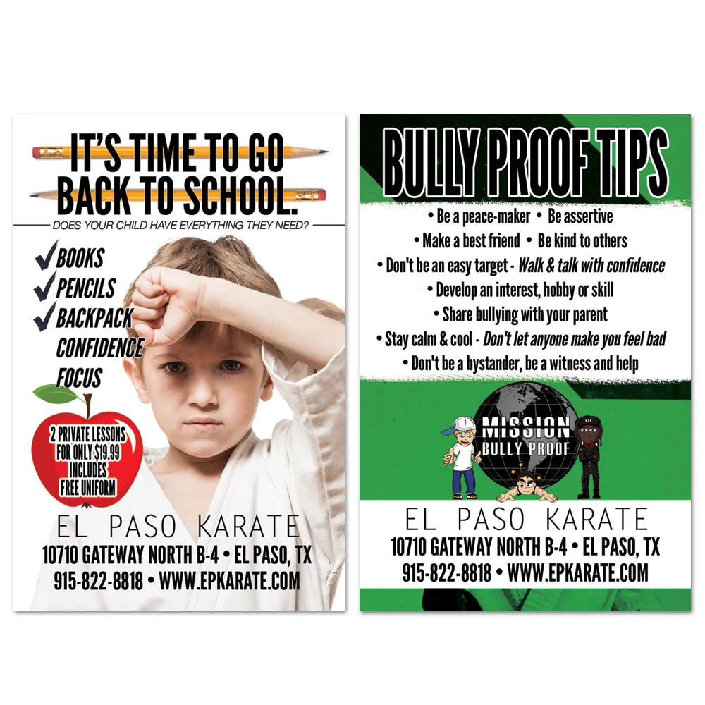 Back to School/Bully Proof Tips Card