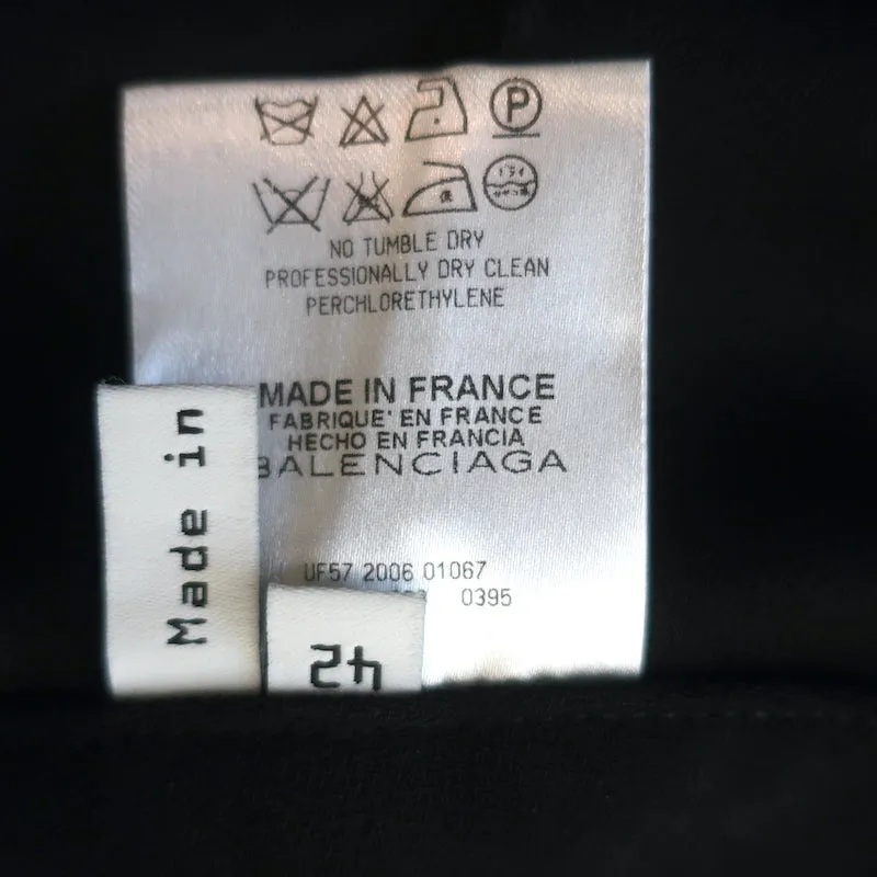 Balenciaga Ruffle Skirt Black Crepe Size 42