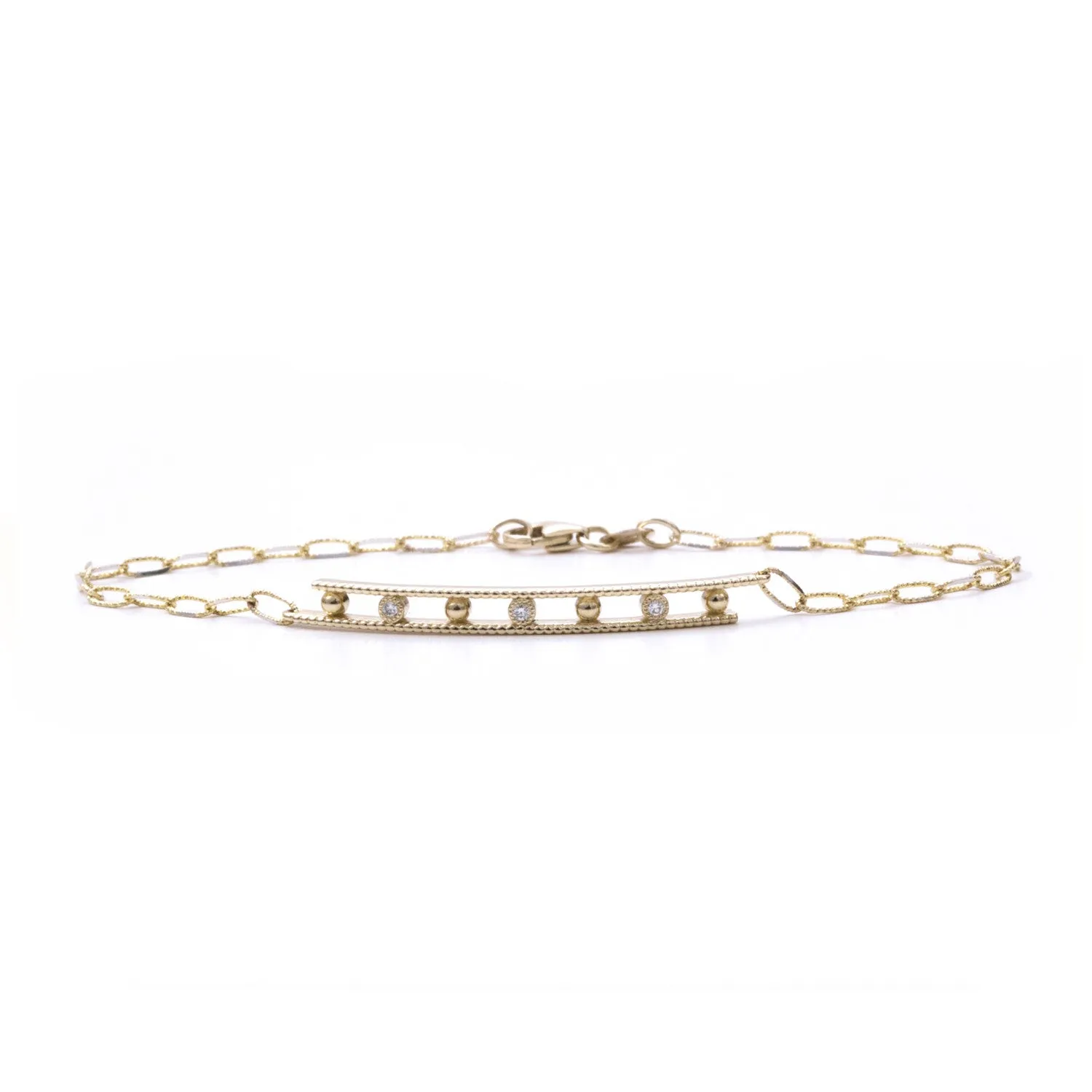 Ball & Bezel Double Beaded Bracelet