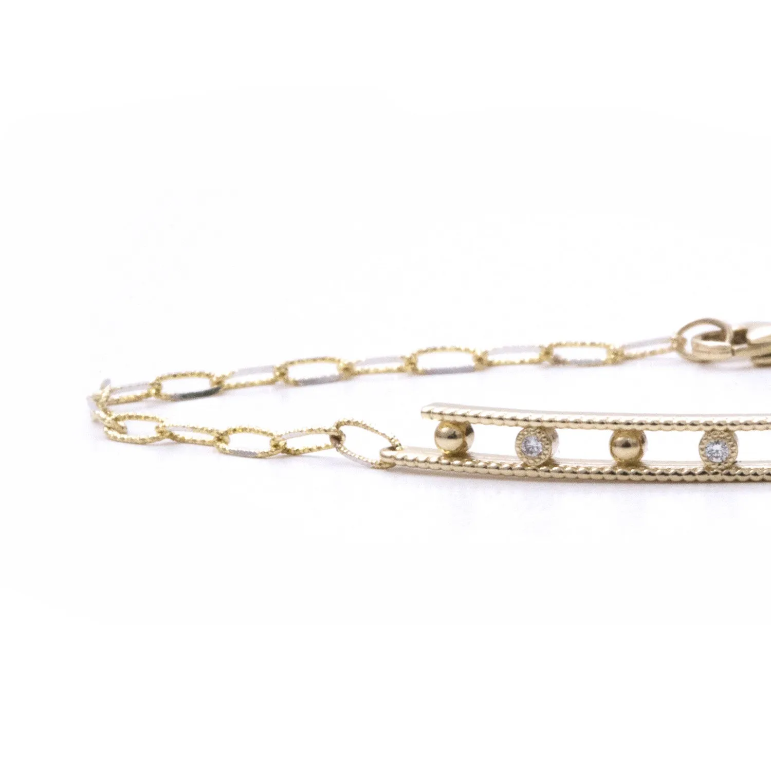 Ball & Bezel Double Beaded Bracelet