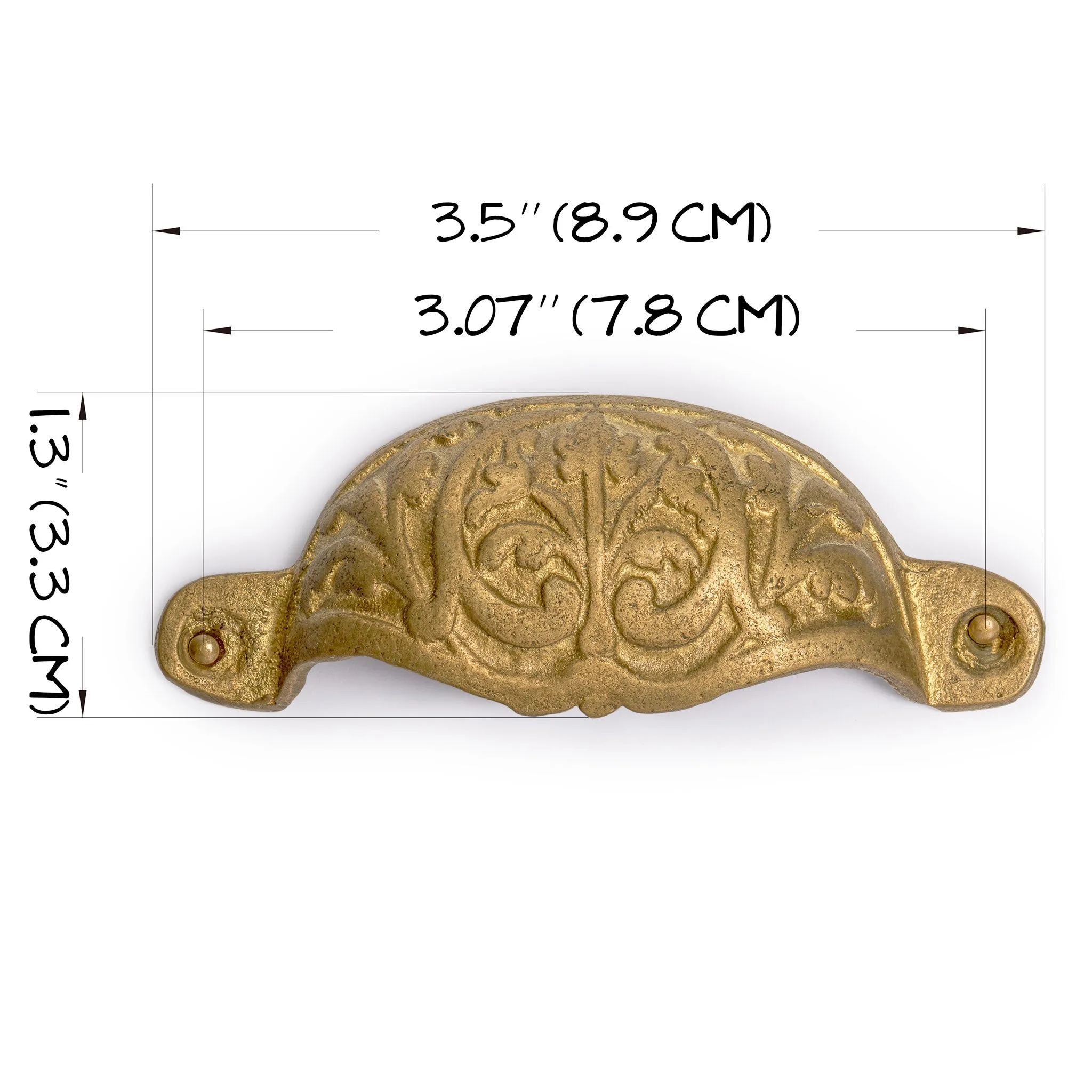 Bamboo Leaf Handle Pulls 3.5" - Set of 2