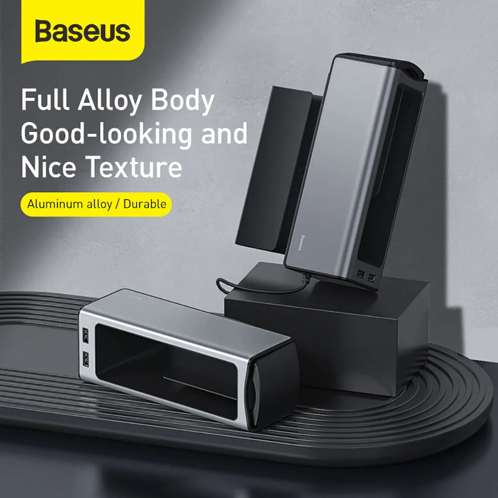 Baseus Deluxe Metal Armrest Console Organizer with Dual USB - Black
