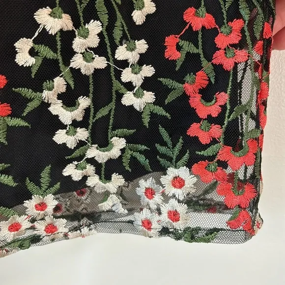 BB Dakota Gates Floral Embroidered Off-the-Shoulder Mini Dress