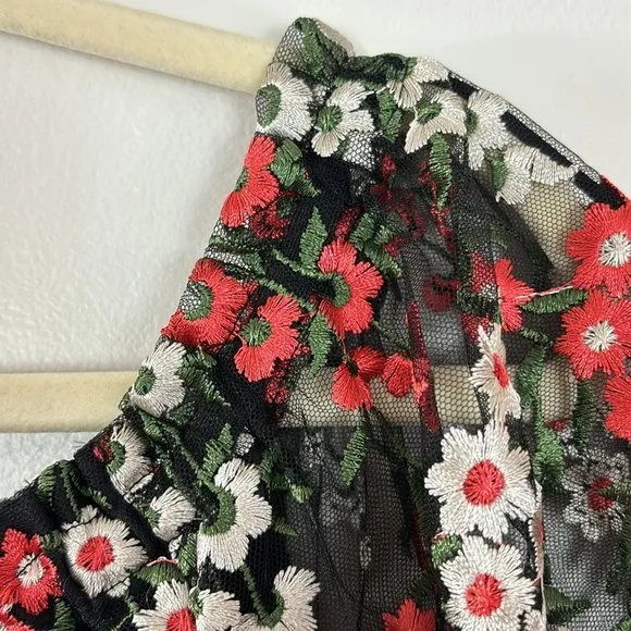BB Dakota Gates Floral Embroidered Off-the-Shoulder Mini Dress