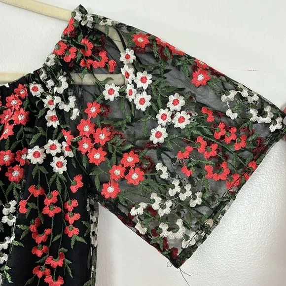 BB Dakota Gates Floral Embroidered Off-the-Shoulder Mini Dress