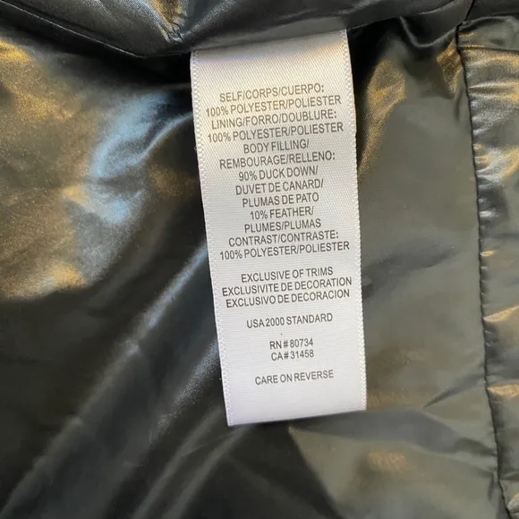 BCBGMaxAzria Shiny Black Puffer Peplum Cropped Jacket Size XS