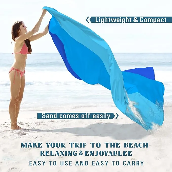Beach Blanket Sandproof Waterproof 78''×81''1-5 Adults Oversized,Compact Lightweight Durable Beach Mat for Travel Camping Hiking Picnic blanket