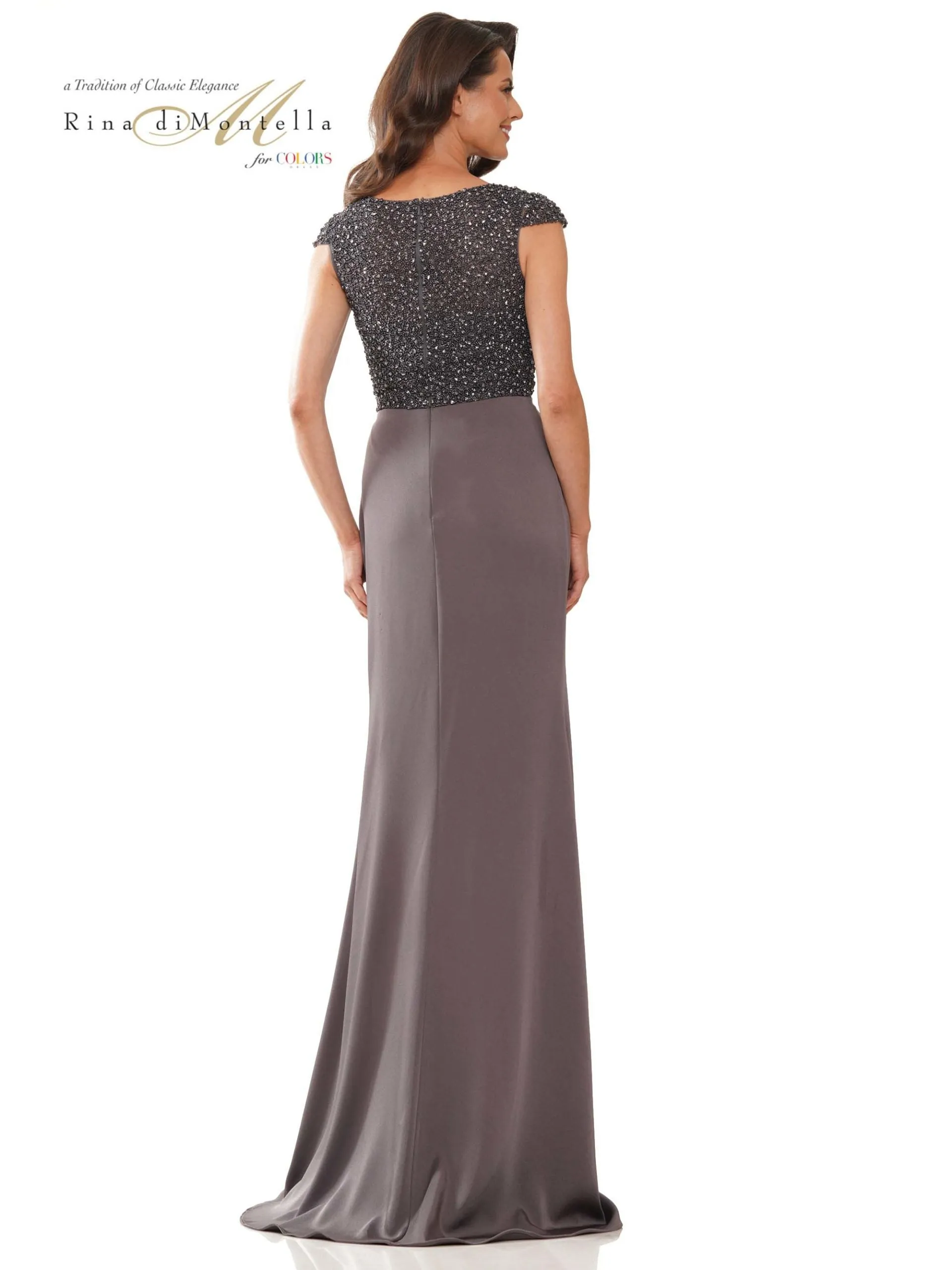 Beaded Cascading Ruffle Gown