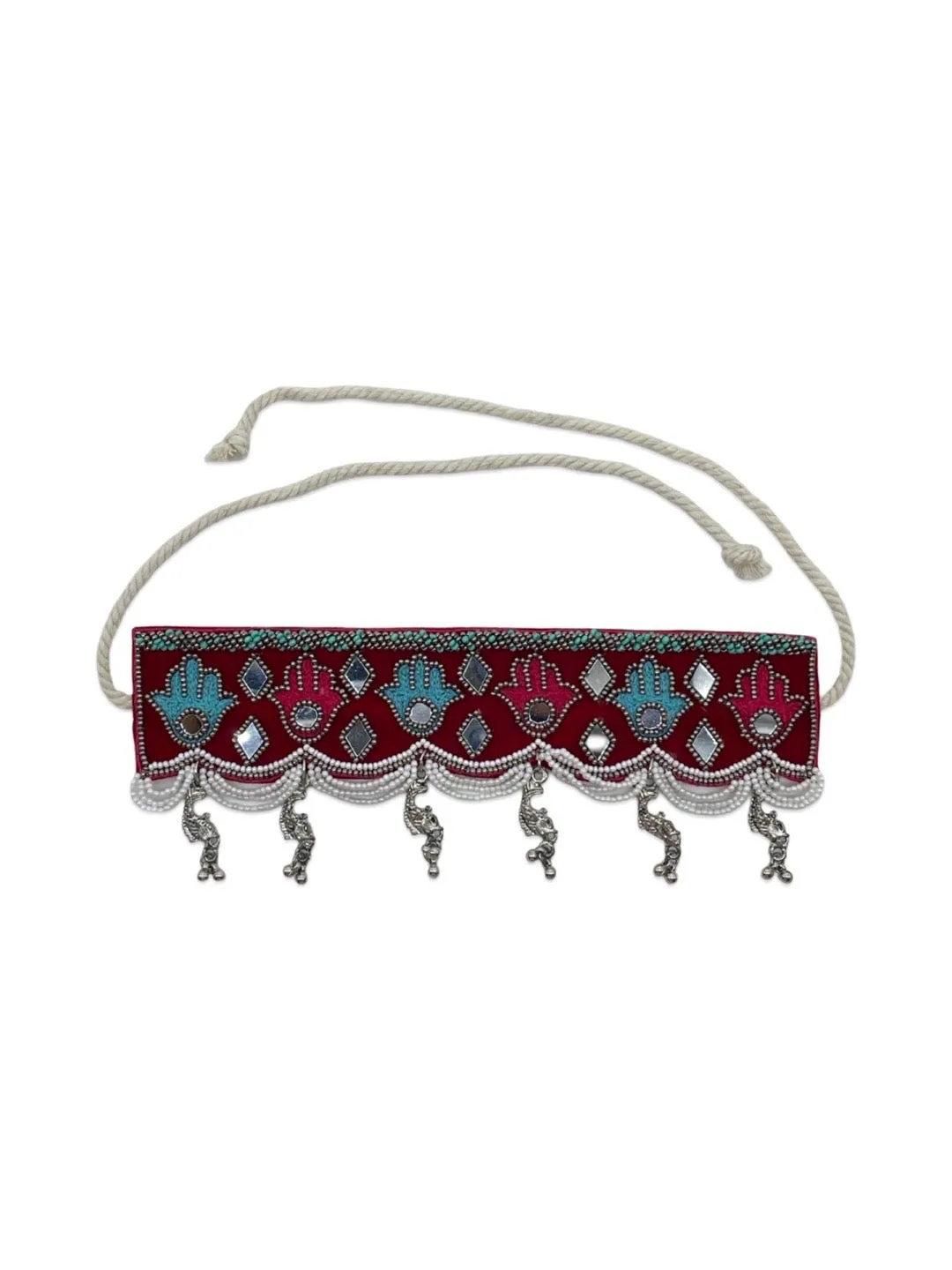 Beaded Choker Necklace Hamsa Design