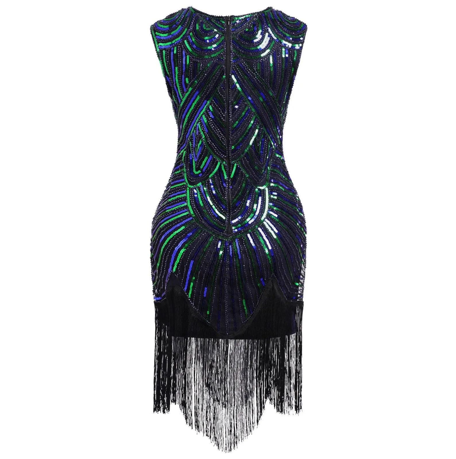 Beaded Fringed Gatsby 1920s Flapper Dress Prom Party