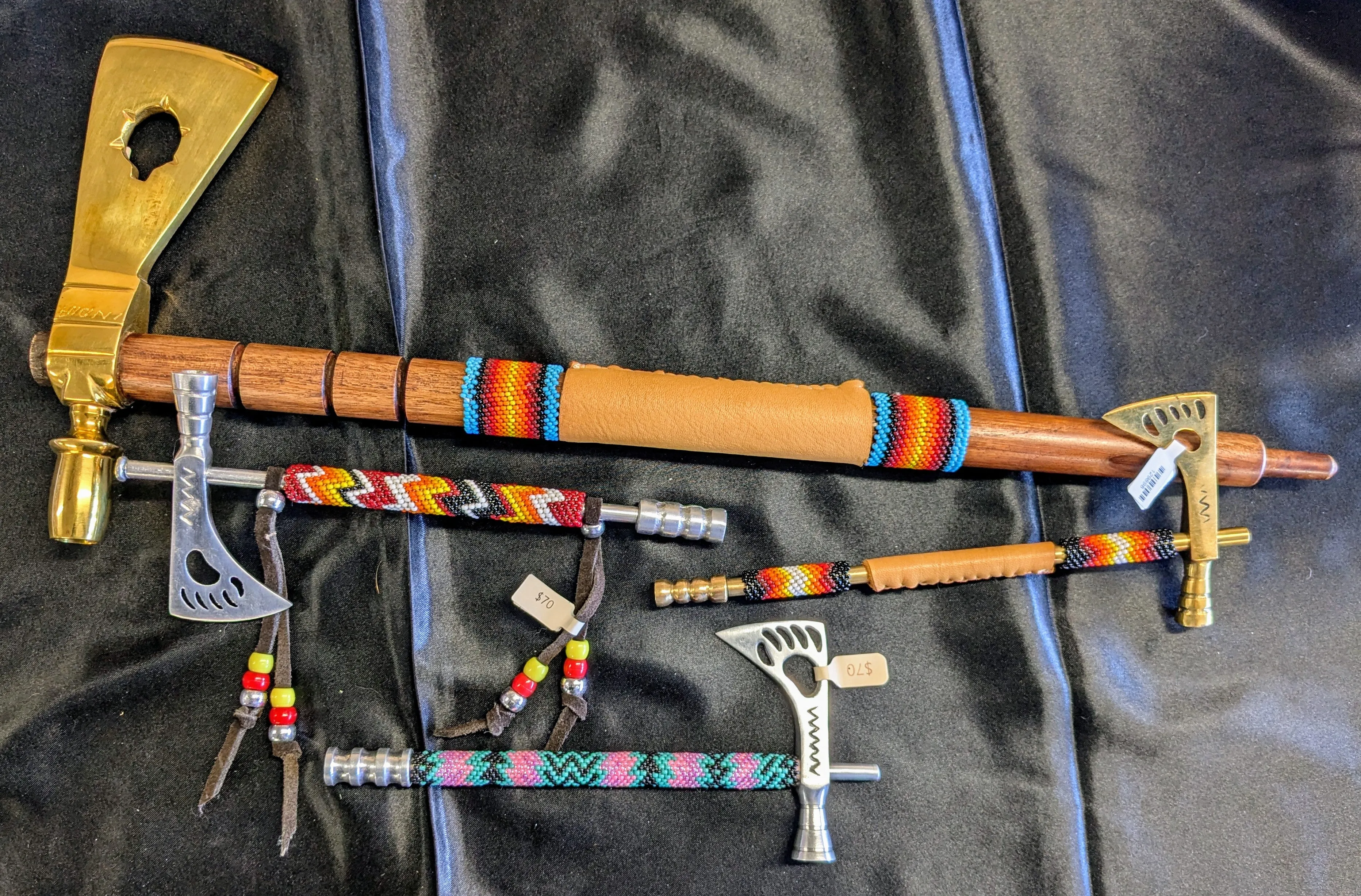 Beaded Hatchet Pipes