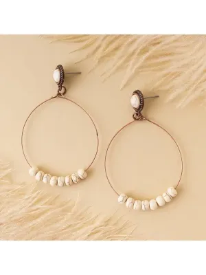 Beaded Hoops In Ivory