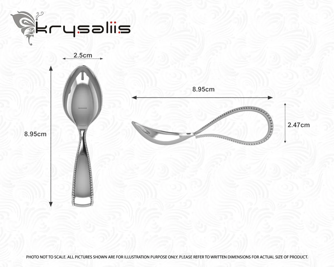 Beaded Loop Silver Plated Baby Spoon by Krysaliis
