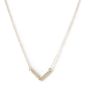 Beaded V Diamond Bar necklace