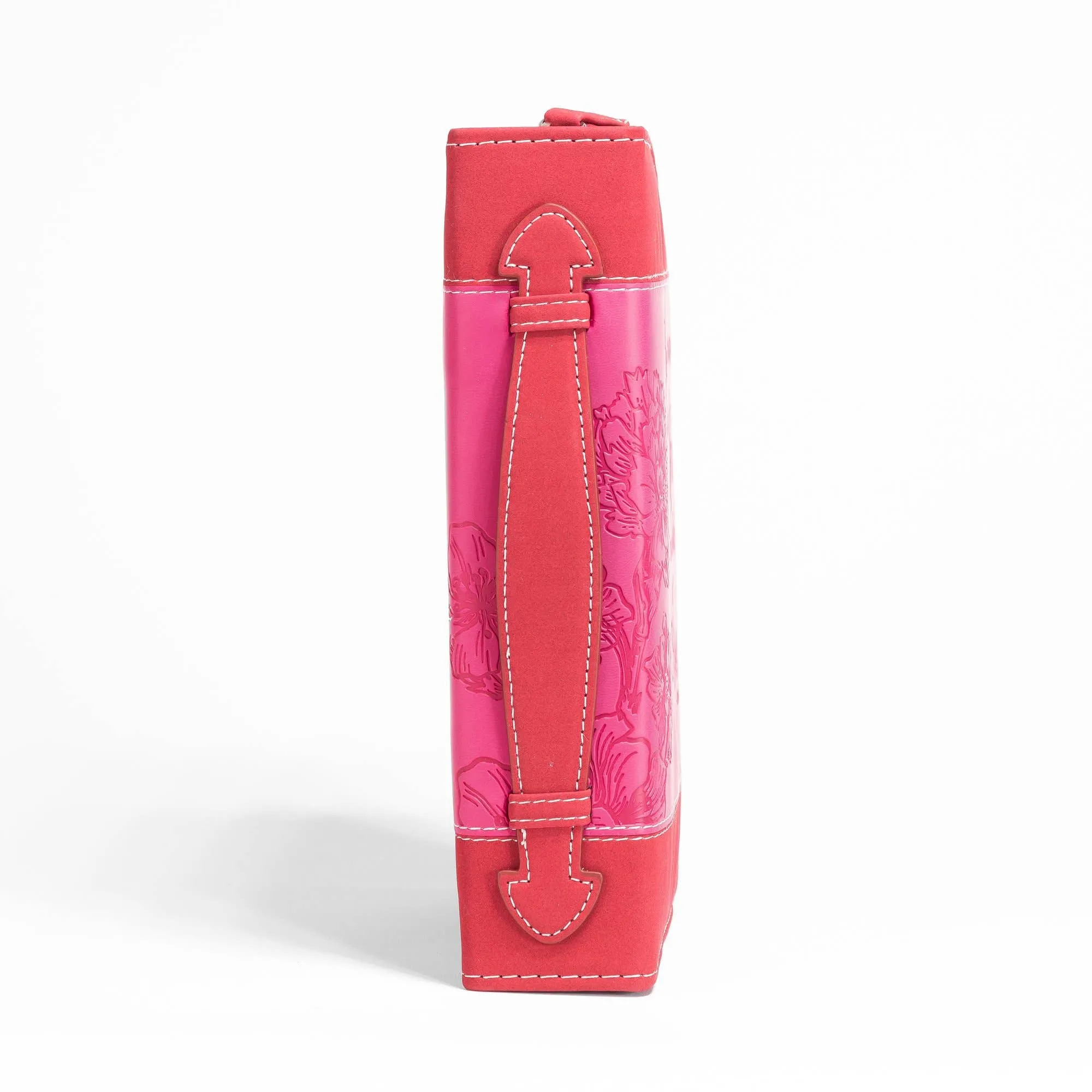 Bible Cover -Pink floral, Colossians 2:2: Large