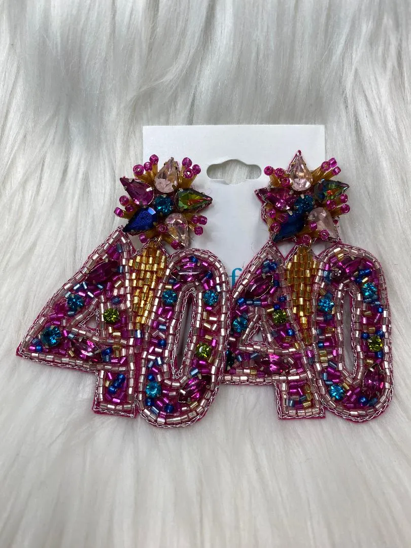 Birthday Earrings and Beaded Bags
