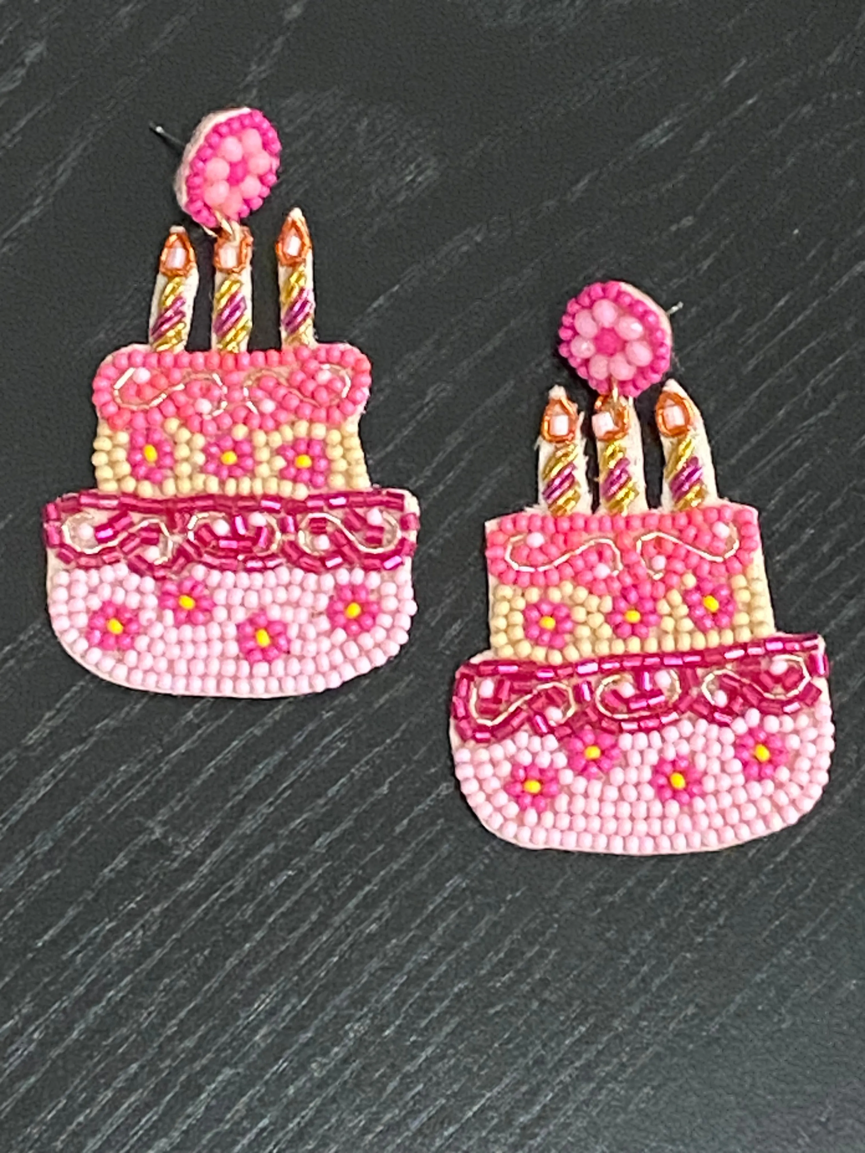 Birthday Earrings and Beaded Bags
