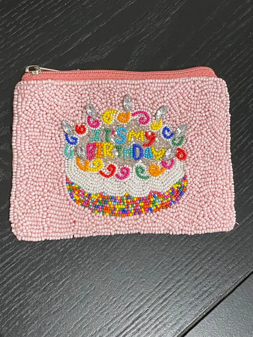Birthday Earrings and Beaded Bags