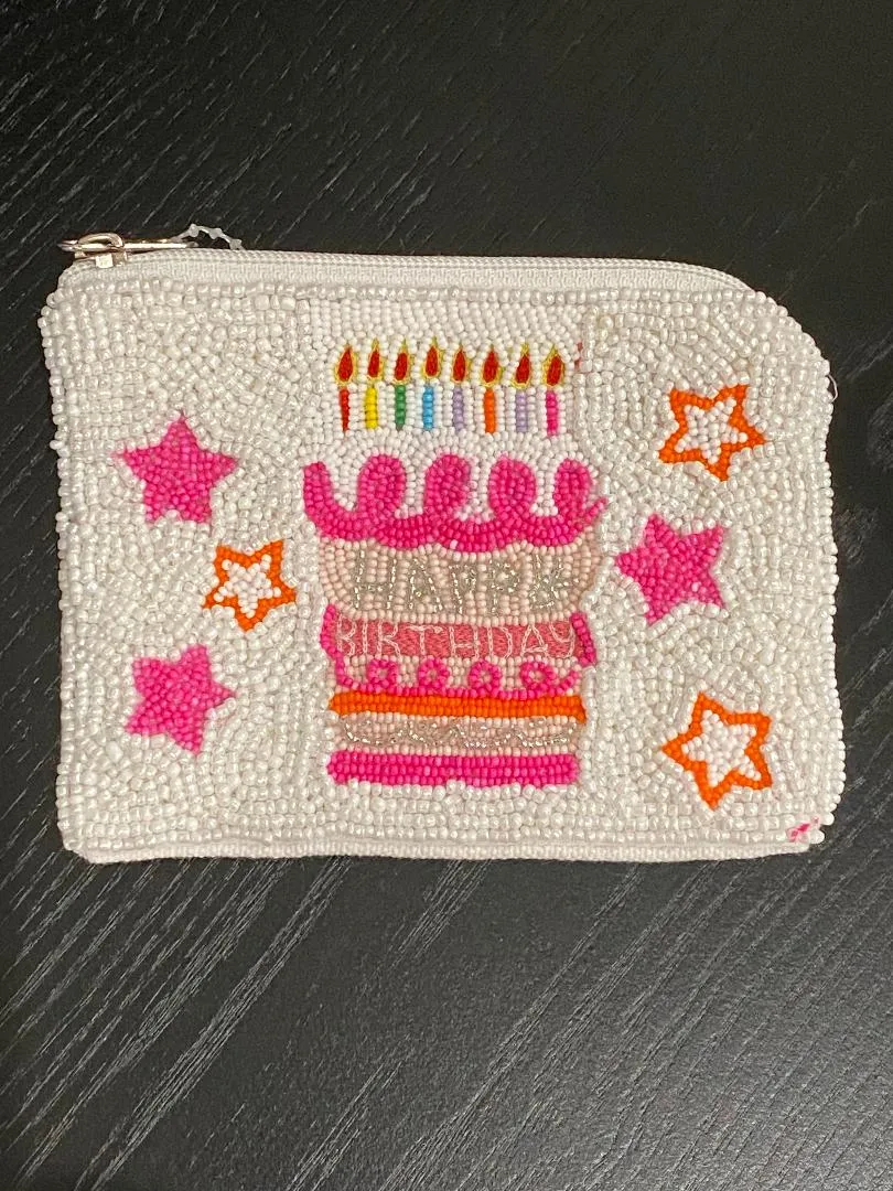 Birthday Earrings and Beaded Bags