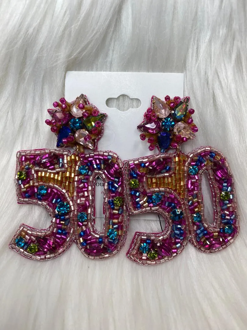 Birthday Earrings and Beaded Bags