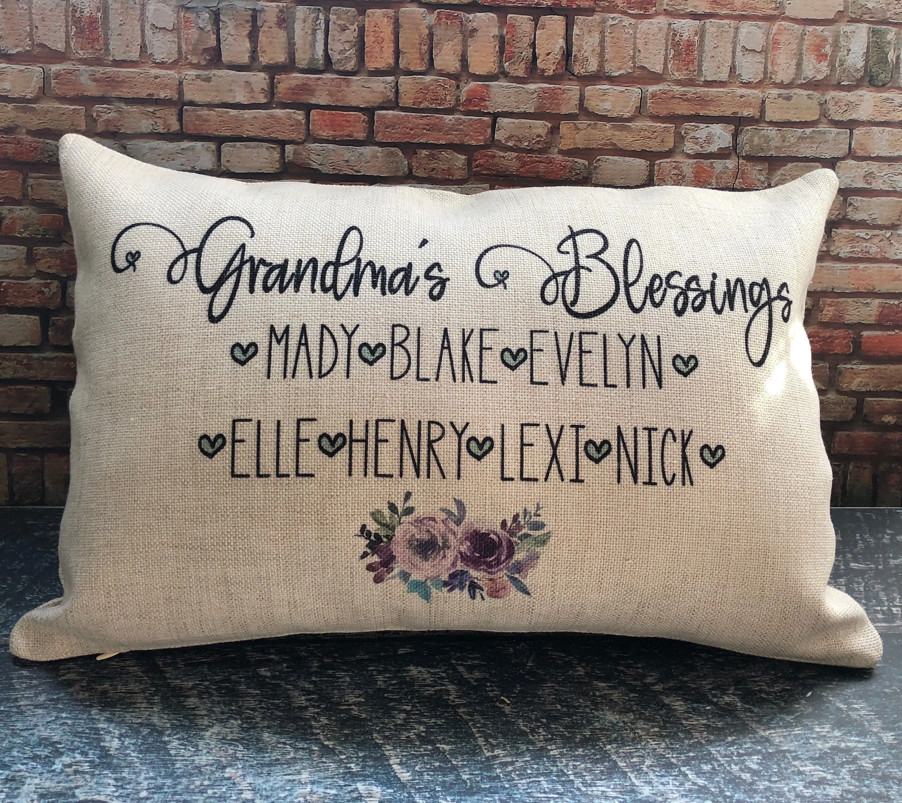 Blessed Grandma Pillows, Grandma Pillow Covers, Personalized Pillows, Grandma Gifts, Personalized Gifts, Grandma Mother’s Day