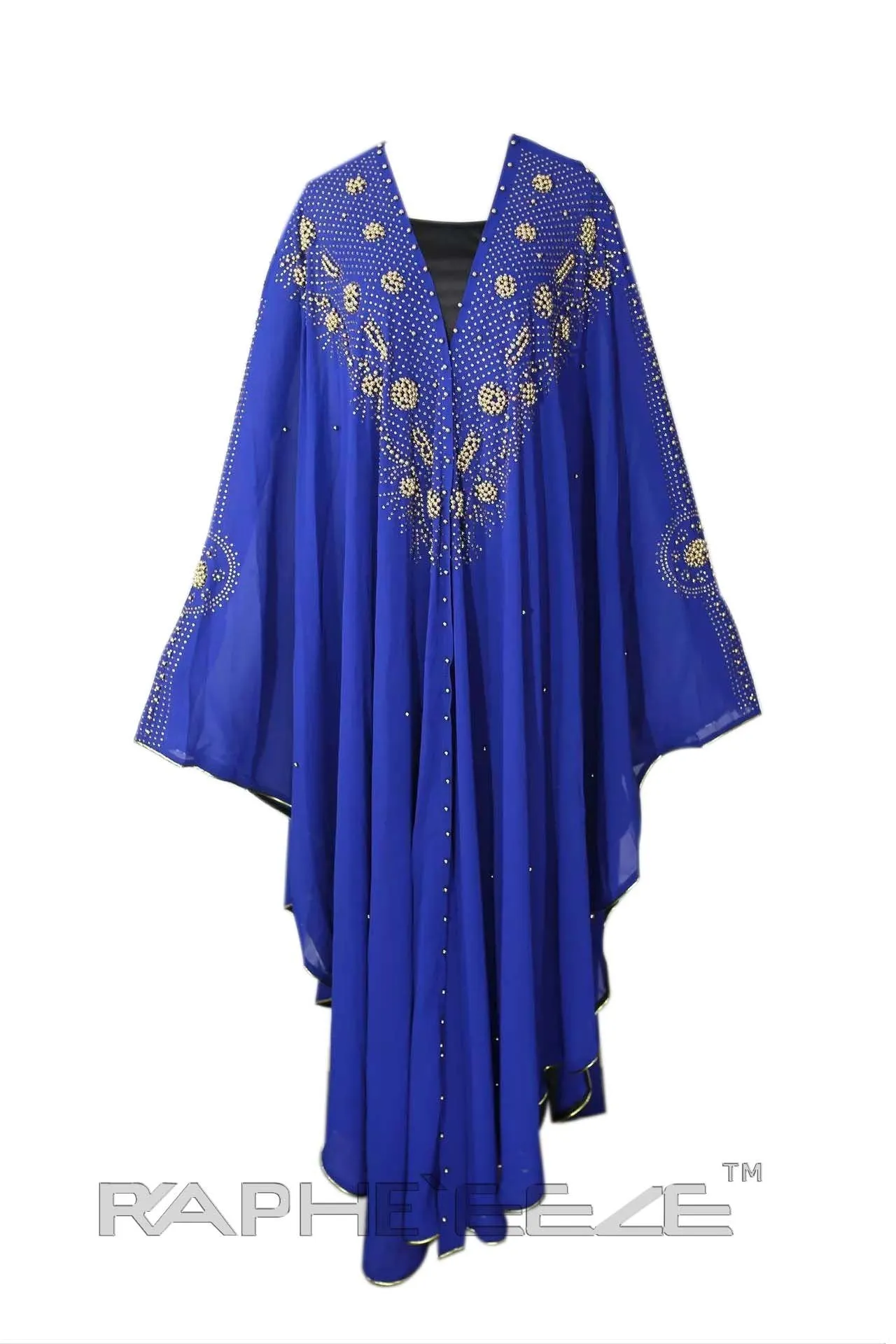 Blue Muslim Religious Caftan Floor Length Maxi