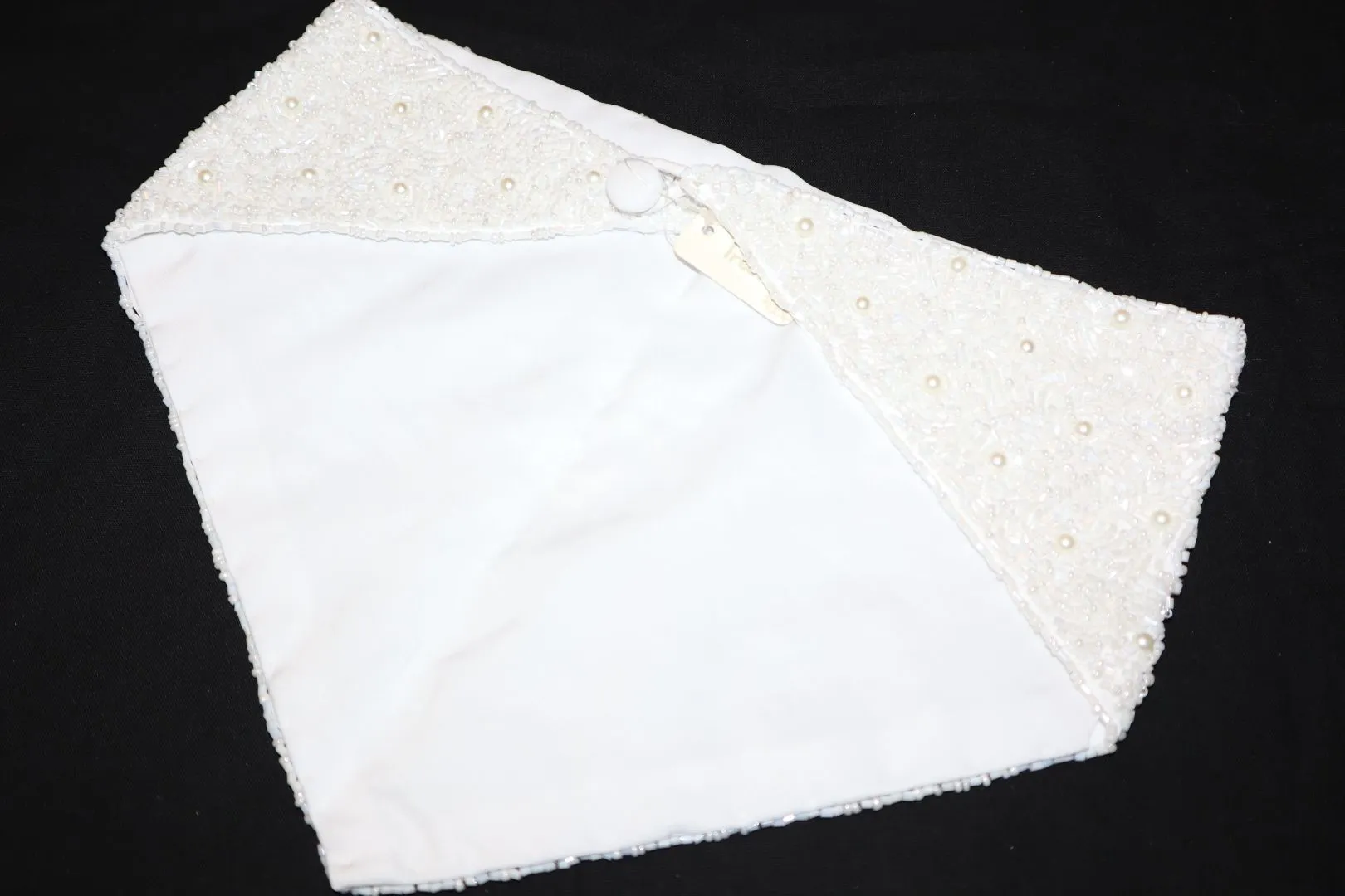 Blushing Bride White Beaded Bandana
